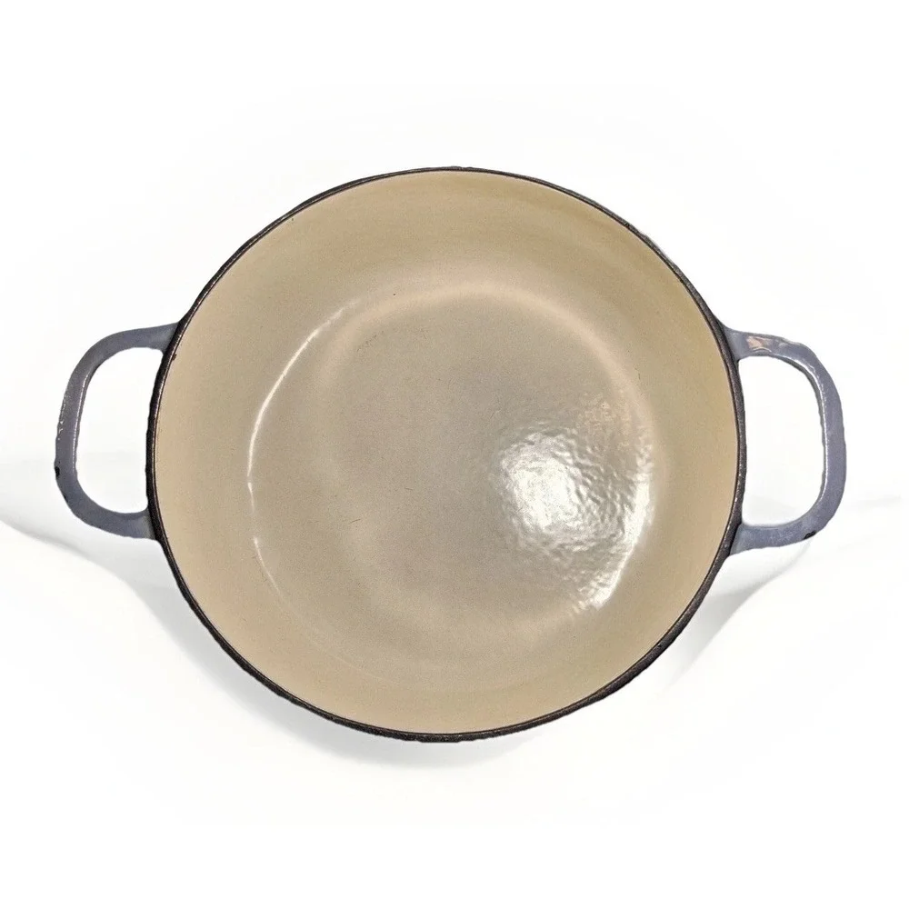 Parini Grey Enameled Cast Iron Round Braiser Casserole Dish with Lid